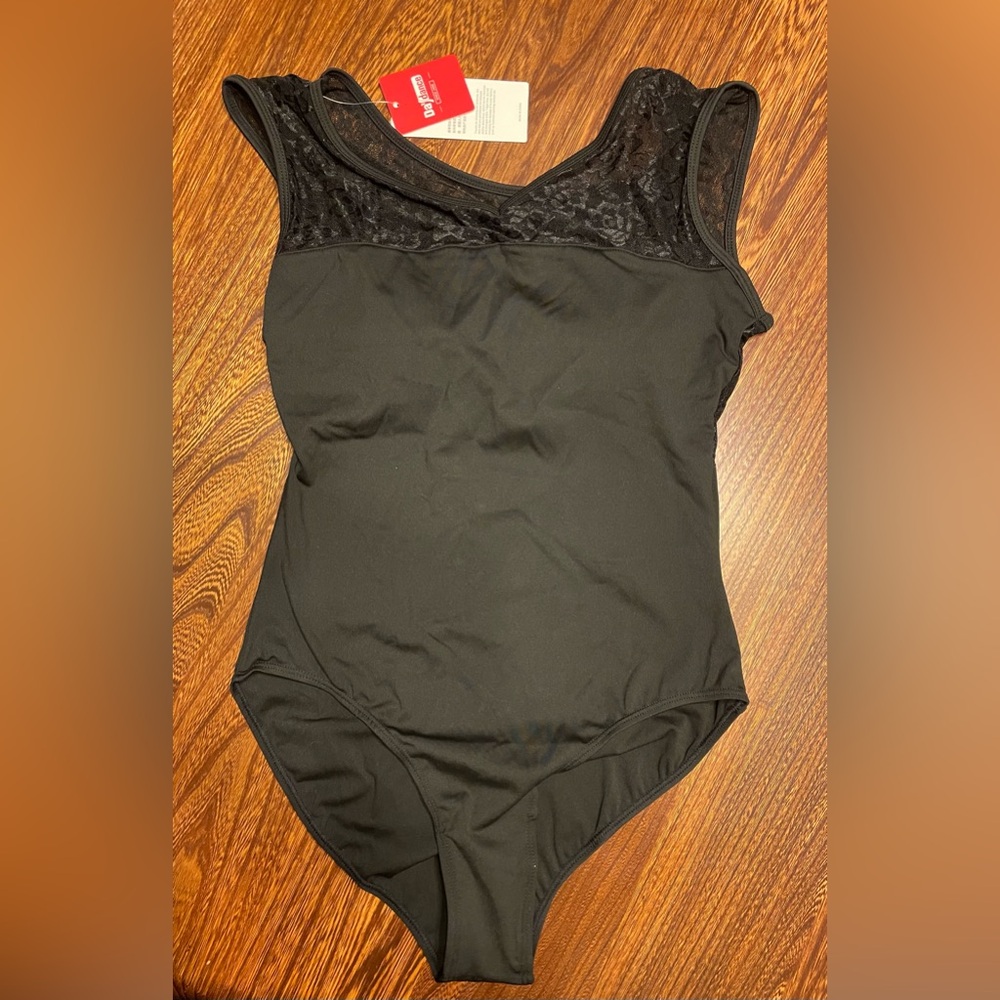 NWT Daydance Lace-Back Leotard /Bodysuit / Shaper, Black, XL